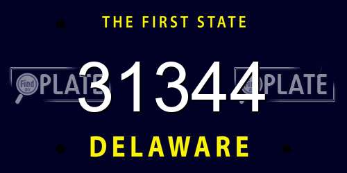 31344 Delaware License Plate