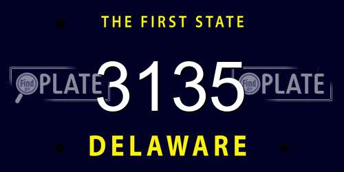 3135 Delaware License Plate