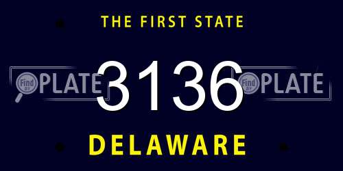 3136 Delaware License Plate