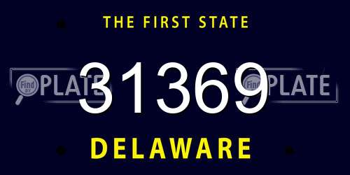 31369 Delaware License Plate