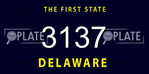 3137 Delaware License Plate
