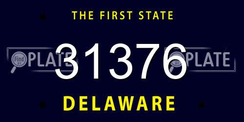 31376 Delaware License Plate