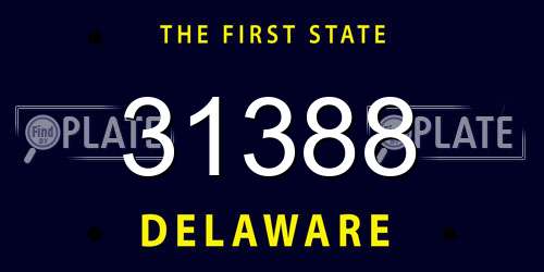 31388 Delaware License Plate