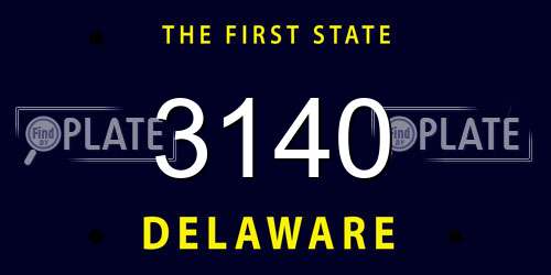 3140 Delaware License Plate