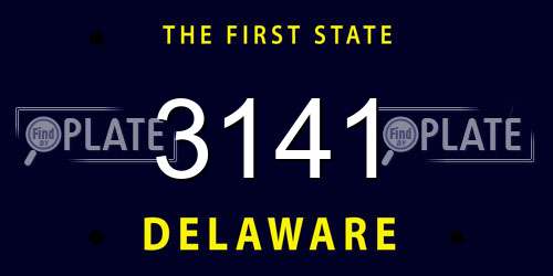 3141 Delaware License Plate