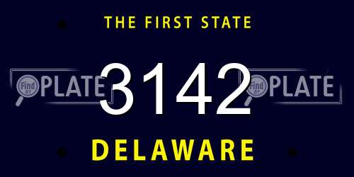 3142 Delaware License Plate