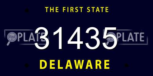 31435 Delaware License Plate