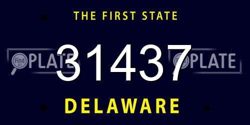 31437 Delaware License Plate