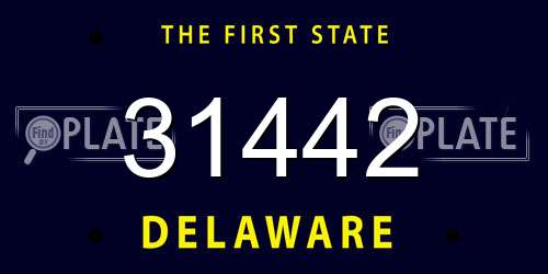 31442 Delaware License Plate