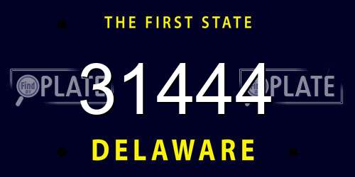 31444 Delaware License Plate