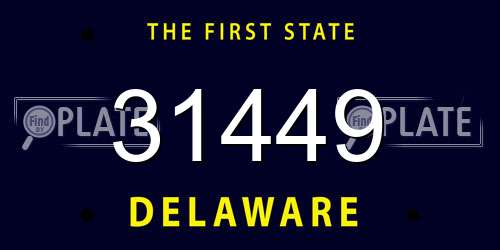 31449 Delaware License Plate