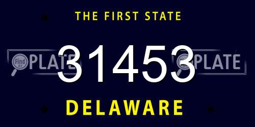 31453 Delaware License Plate