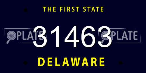 31463 Delaware License Plate