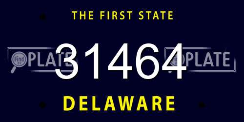 31464 Delaware License Plate