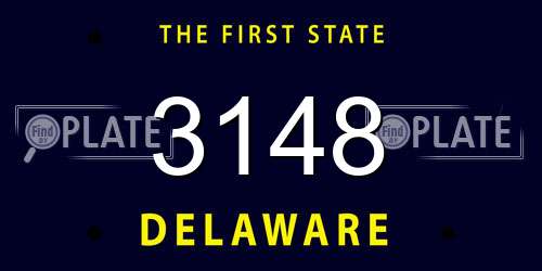 3148 Delaware License Plate