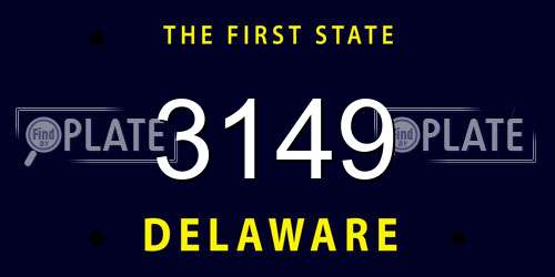 3149 Delaware License Plate