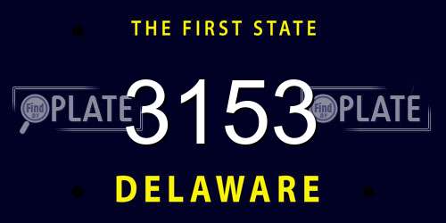 3153 Delaware License Plate
