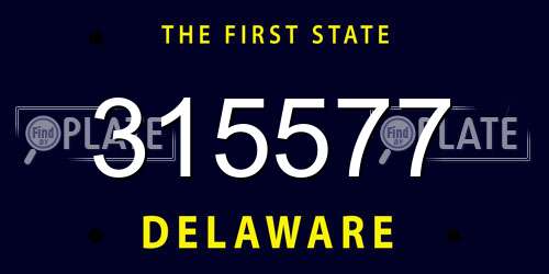 315577 Delaware License Plate