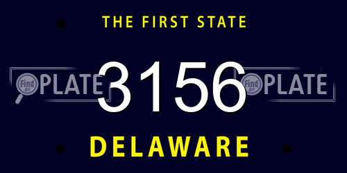 3156 Delaware License Plate