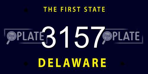 3157 Delaware License Plate