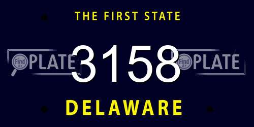 3158 Delaware License Plate