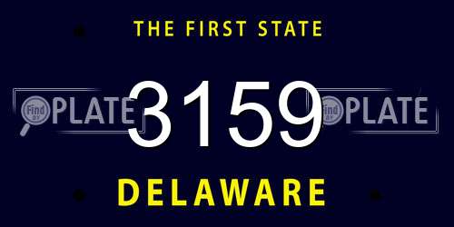 3159 Delaware License Plate