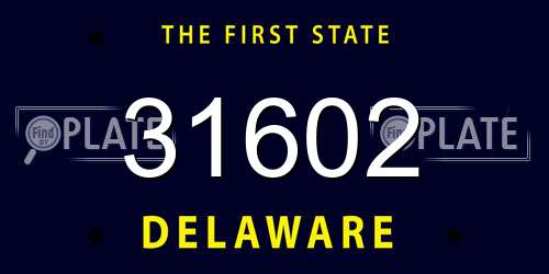 31602 Delaware License Plate