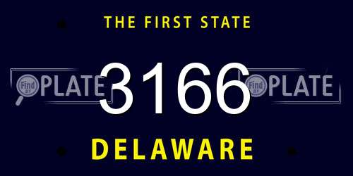 3166 Delaware License Plate
