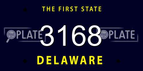 3168 Delaware License Plate