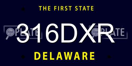 316DXR Delaware License Plate