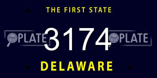 3174 Delaware License Plate