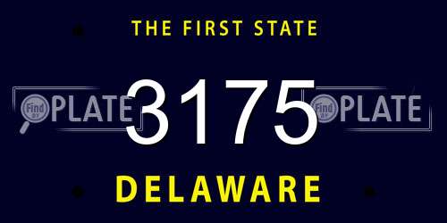 3175 Delaware License Plate