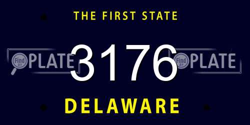 3176 Delaware License Plate