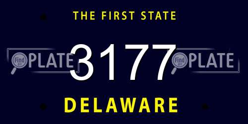 3177 Delaware License Plate