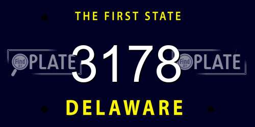 3178 Delaware License Plate