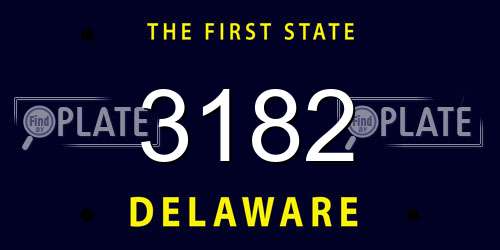 3182 Delaware License Plate