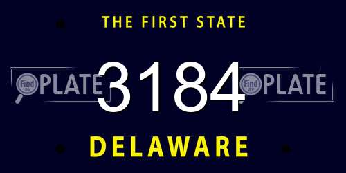 3184 Delaware License Plate