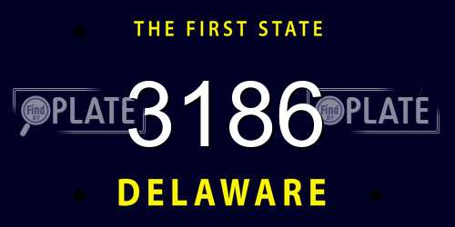 3186 Delaware License Plate