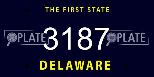 3187 Delaware License Plate