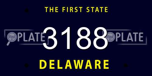 3188 Delaware License Plate