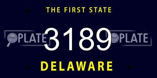 3189 Delaware License Plate