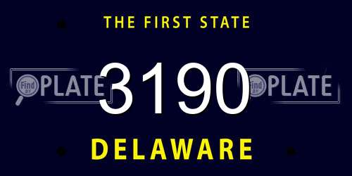 3190 Delaware License Plate