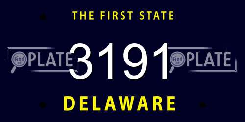 3191 Delaware License Plate