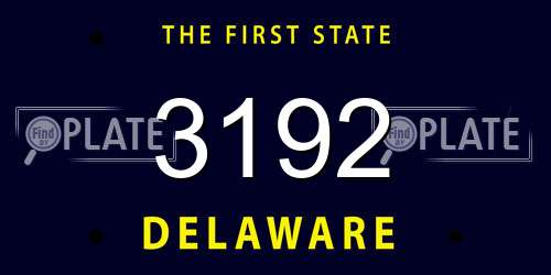 3192 Delaware License Plate