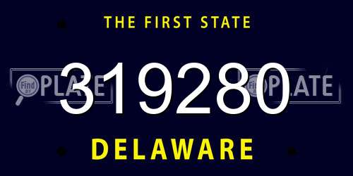 319280 Delaware License Plate