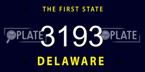 3193 Delaware License Plate