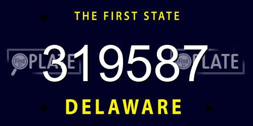 319587 Delaware License Plate