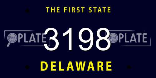 3198 Delaware License Plate