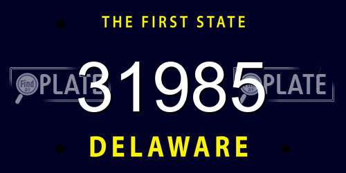 31985 Delaware License Plate