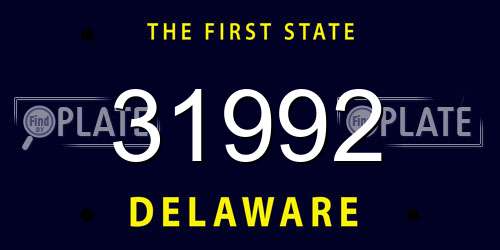31992 Delaware License Plate